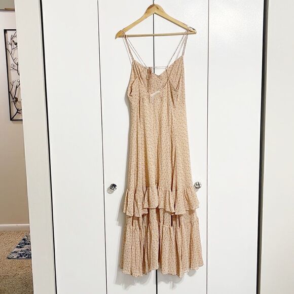 Urban Outfitters Sparklers Floral Chiffon Midi Dress Size L - Picture 8 of 10